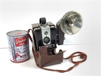 Caméra Brownie Hawkeye Kodak avec flash, étui