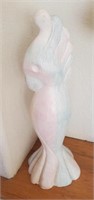 Wood Pastel Parrot? Statue Decor, Marked