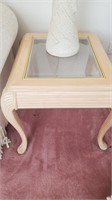 Light Wood/glass End Table #2