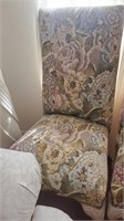 Fabric Armless Accent Chair, Light Wood Legs #1