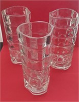 3 Pc Glass Vases