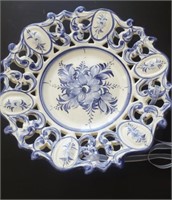 Blue & White Ceramic Open Cut Dish