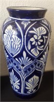 Blue & White Talavera Ceramic Vase