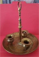 Brass Candle Holder W/carrier Handle
