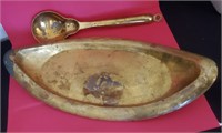 Metal Hand Wrought Tray/spoon, Mexico