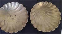 2 Pc Metal Footed Shell Design Candy Dishes