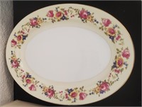 Vtg Oval Platter, Japan, Floral Design