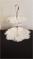 Milk Glass Tiered Candy Dish