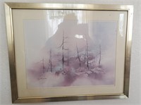 Framed Winter Scene Naked Trees