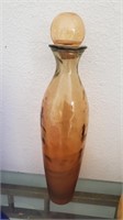 Brown Glass Vase W/ Stopper