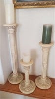 3 Pc Candle Holders, Composite