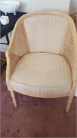 Light Wood Fabric Chair, Stained