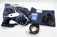 Haggar Men's 38x32 Slacks, Woven Leather Belts,