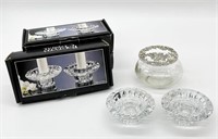 Three Forever Crystal Sets of Two Candle Holders E