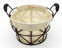 Iron Basket w/Removable Fabric Liner