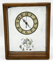 Vintage Norman Rockwell Framed Wall Clock/Mirror