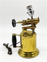 Antique Brass Blowtorch Table Lamp Conversion
