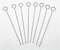 Lot of Eight Stainless Steel Skewers for Grilling/