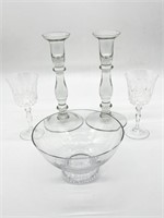 Crystal Wine Glasses, Clear Glass Candlesticks, La