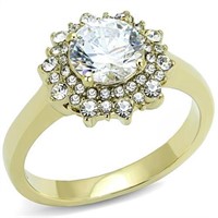 Round 1.28ct White Sapphire Double Halo Ring
