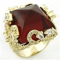 Glamorous Garnet 14k Gold-plated Ring
