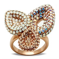 Catchy Topaz Rose Gold Plated Fashion Ring