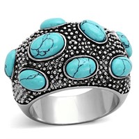 Eye-catching Sea Blue Turquoise Fashion Ring