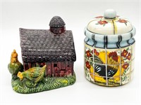 Decorative Ceramic Kitchen Container, Chicken Coop