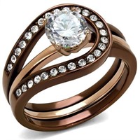 Round 1.03ct White Sapphire Two-tone Ring