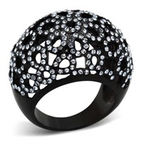 Modern Light Sapphire Black Ip Fashion Ring