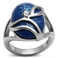 Pretty Capri Blue White Topaz Fashion Ring