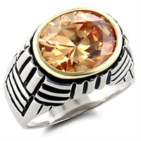 Oval 5.05ct Champagne Topaz Two-tone Ring