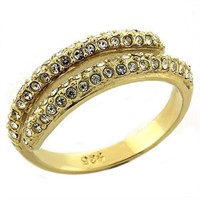 Modest  White Sapphire 14k Gold Pl. Ring