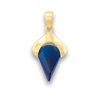 Geometric  Blue Sapphire 14k Gold Plated Pendant
