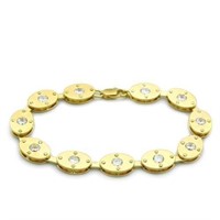 Trendy White Sapphire 14k Gold-pl. Bracelet