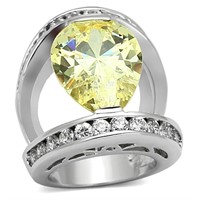 Pear 10.21ct Citrine Topaz Channel Set Ring