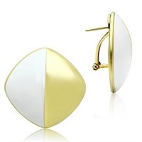 Retro Style Two-tone White14k Gold Pl Earrings