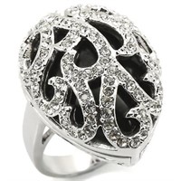 Ornate Black Agate Fashion Ring