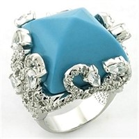Ornate Sea Blue Turquoise Fashion Ring