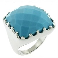 Square Solitaire Fashion Matte Plated Ring