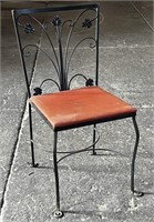 Vintage Stainless Steel Patio Chair w/Vinyl Seat