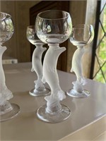 Elegant Crystal Frosted Dolphin shot Glass