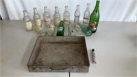 Frostie/Coca-Cola/50-50/7Up Bottles & Metal Tray