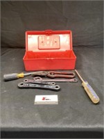 Small toolbox of wrenches and screwdrivers