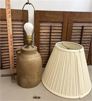 Stoneware crock lamp