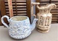 Ceramic jugs blue one Has chip