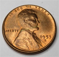 1953 s GEM BU RED Lincoln Wheat Cent