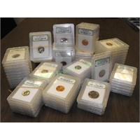 Lot of 100 Slabbed INB Coins- BU-Proof
