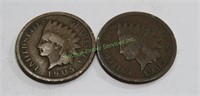 (2) 1905 Indian Head Cents