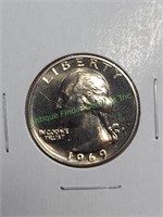 1969 s GEM Proof  Washington Quarter from proof